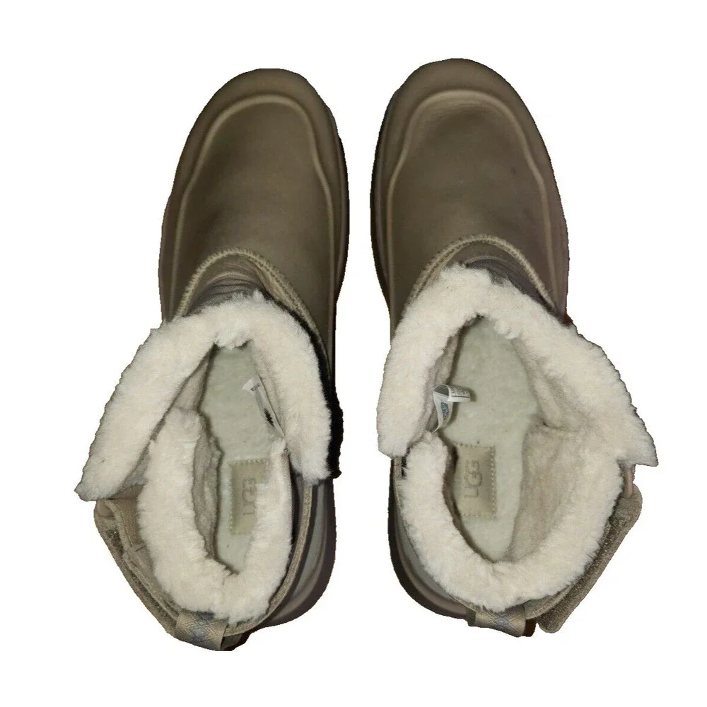 UGG Men’s M City Mini Boots Size 14 Dune Tan Waterproof Leather Winter Shoes